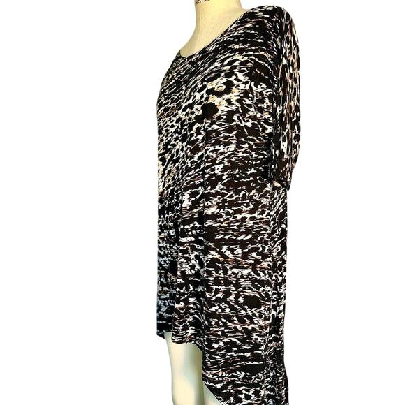 Womens Top Size Large Black Beige Animal Print Professional Office Church Work - Picture 7 of 8